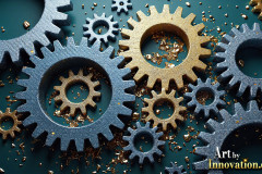 Amazing Graphics Art Collection: Modern Metallic Gears - HD Desktop Wallpaper & Backgrounds.