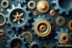 Amazing Graphics Art Collection: Modern Metallic Gears - HD Desktop Wallpaper & Backgrounds.