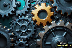 Amazing Graphics Art Collection: Modern Metallic Gears - HD Desktop Wallpaper & Backgrounds.