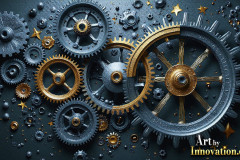 Amazing Graphics Art Collection: Modern Metallic Gears - HD Desktop Wallpaper & Backgrounds.