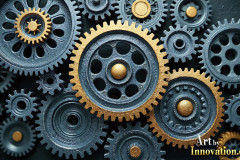 Amazing Graphics Art Collection: Modern Metallic Gears - HD Desktop Wallpaper & Backgrounds.