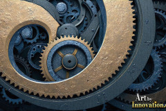 Amazing Graphics Art Collection: Modern Metallic Gears - HD Desktop Wallpaper & Backgrounds.