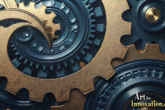 Amazing Graphics Art Collection: Modern Metallic Gears - HD Desktop Wallpaper & Backgrounds.