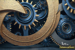 Amazing Graphics Art Collection: Modern Metallic Gears - HD Desktop Wallpaper & Backgrounds.