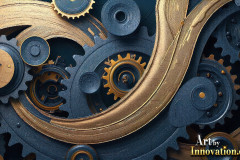 Amazing Graphics Art Collection: Modern Metallic Gears - HD Desktop Wallpaper & Backgrounds.
