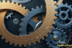 Amazing Graphics Art Collection: Modern Metallic Gears - HD Desktop Wallpaper & Backgrounds.