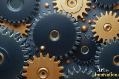 Amazing Graphics Art Collection: Modern Metallic Gears - HD Desktop Wallpaper & Backgrounds.
