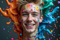 Paint Splat Fun - Hot men having fun with body paint.