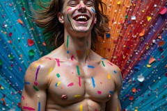 Paint Splat Fun - Hot men having fun with body paint.