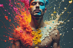 Paint Splat Fun - Hot men having fun with body paint.