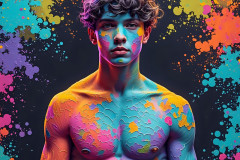 Paint Splat Fun - Hot men having fun with body paint.