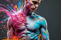 Paint Splat Fun - Hot men having fun with body paint.