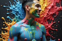 Paint Splat Fun - Hot men having fun with body paint.