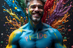 Paint Splat Fun - Hot men having fun with body paint.