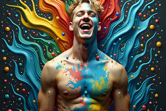 Paint Splat Fun - Hot men having fun with body paint.
