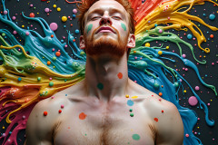 Paint Splat Fun - Hot men having fun with body paint.