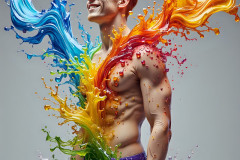 Paint Splat Fun - Hot men having fun with body paint.