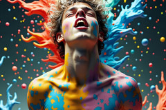 Paint Splat Fun - Hot men having fun with body paint.
