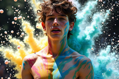 Paint Splat Fun - Hot men having fun with body paint.