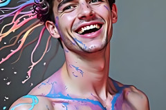 Paint Splat Fun - Hot men having fun with body paint.