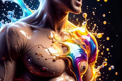 Paint Splat Fun - Hot men having fun with body paint.