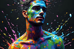 Paint Splat Fun - Hot men having fun with body paint.