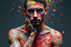 Paint Splat Fun - Hot men having fun with body paint.