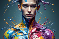Paint Splat Fun - Hot men having fun with body paint.