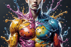 Paint Splat Fun - Hot men having fun with body paint.