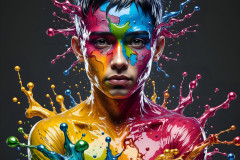 Paint Splat Fun - Hot men having fun with body paint.