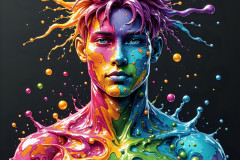 Paint Splat Fun - Hot men having fun with body paint.