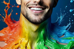 Paint Splat Fun - Hot men having fun with body paint.