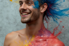 Paint Splat Fun - Hot men having fun with body paint.
