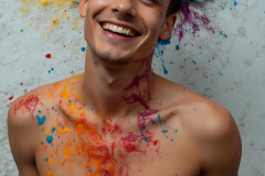 Paint Splat Fun - Hot men having fun with body paint.