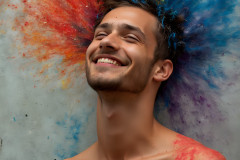 Paint Splat Fun - Hot men having fun with body paint.