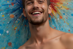 Paint Splat Fun - Hot men having fun with body paint.