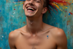 Paint Splat Fun - Hot men having fun with body paint.