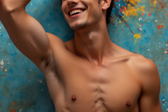 Paint Splat Fun - Hot men having fun with body paint.