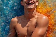 Paint Splat Fun - Hot men having fun with body paint.