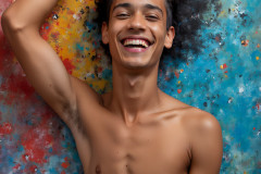 Paint Splat Fun - Hot men having fun with body paint.