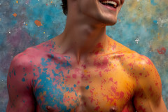 Paint Splat Fun - Hot men having fun with body paint.