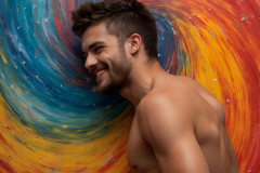 Paint Splat Fun - Hot men having fun with body paint.