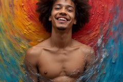 Paint Splat Fun - Hot men having fun with body paint.