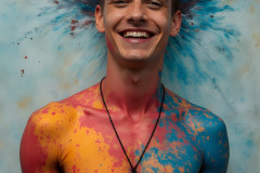 Paint Splat Fun - Hot men having fun with body paint.