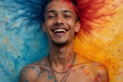 Paint Splat Fun - Hot men having fun with body paint.