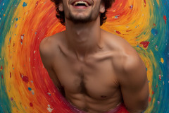 Paint Splat Fun - Hot men having fun with body paint.