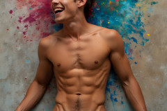 Paint Splat Fun - Hot men having fun with body paint.