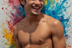 Paint Splat Fun - Hot men having fun with body paint.