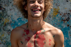 Paint Splat Fun - Hot men having fun with body paint.