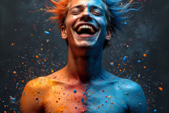 Paint Splat Fun - Hot men having fun with body paint.